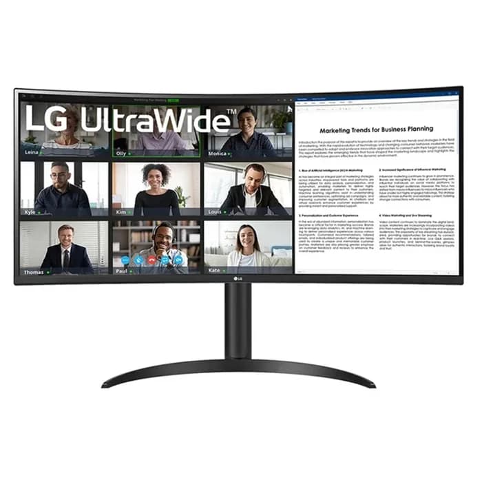 مانیتور منحنی 34 اینچ ال جی مدل UltraWide 34WR55QK-B (60 هرتز)