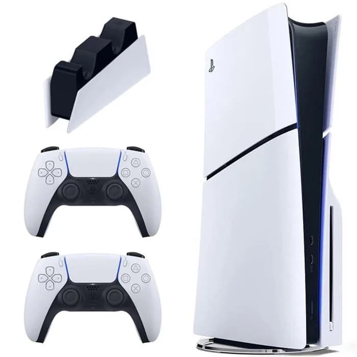 کنسول بازی سونی PlayStation 5 Slim ظرفیت یک ترابایت ریجن 2016A اروپا | همراه دسته اضافه و پایه شارژر