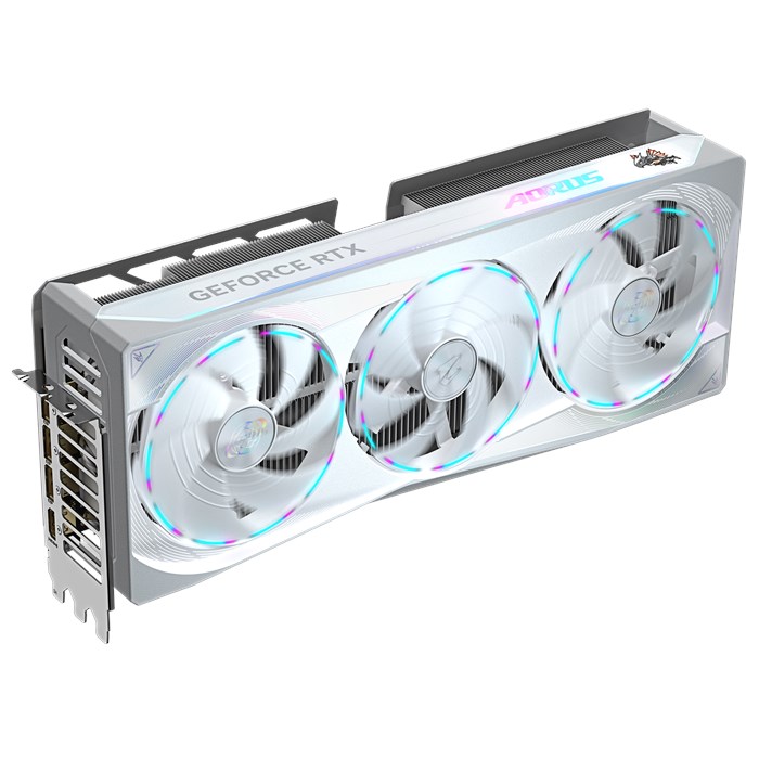 کارت گرافیک گیگابایت AORUS GeForce RTX™ 5080 MASTER ICE 16G — سفید | عماد رایان کارت گرافیک گیگابایت AORUS GeForce RTX™ 5080 MASTER ICE 16G — سفید
