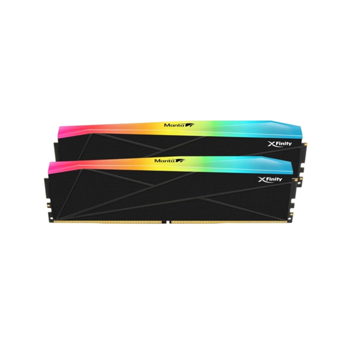 رم وی کالر دو کاناله Manta XFinity RGB 32GB2 x 16GB +2 KIT DDR5 7200 CL34 — مشکی | عماد رایان رم وی کالر دو کاناله Manta XFinity RGB 32GB2 x 16GB +2 KIT DDR5 7200 CL34 — مشکی