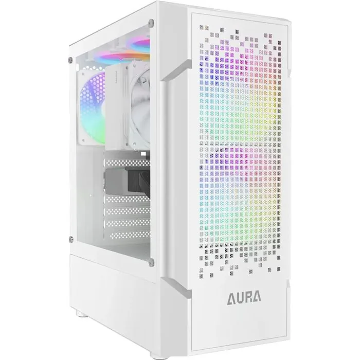 کیس گیم دیاس سفید AURA GC7 COMPACT ARGB — سفید | عماد رایان کیس گیم دیاس سفید AURA GC7 COMPACT ARGB — سفید