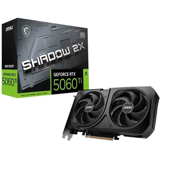 کارت گرافیک ام اس آی مدل GeForce RTX 5060 Ti 8GB SHADOW 2X OC — | عماد رایان کارت گرافیک ام اس آی مدل GeForce RTX 5060 Ti 8GB SHADOW 2X OC —