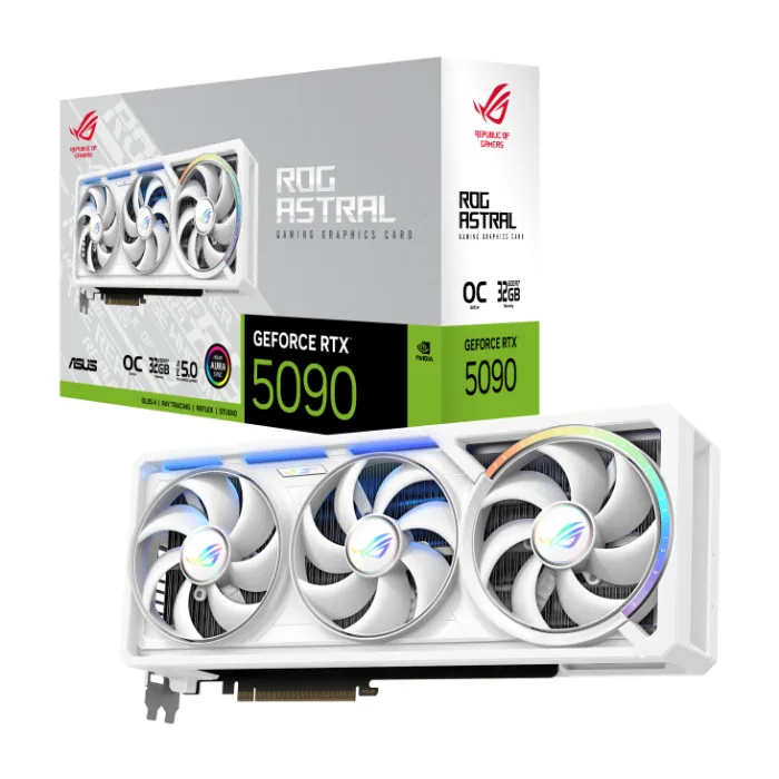 کارت گرافیک ایسوس مدل ROG Astral GeForce RTX 5090 32GB GDDR7 WHITE OC Edition — | عماد رایان کارت گرافیک ایسوس مدل ROG Astral GeForce RTX 5090 32GB GDDR7 WHITE OC Edition —