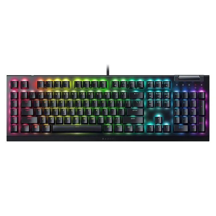 کیبورد باسیم گیمینگ ریزر مدل BlackWidow V4X | سوییچ سبز — مشکی | عماد رایان کیبورد باسیم گیمینگ ریزر مدل BlackWidow V4X | سوییچ سبز — مشکی