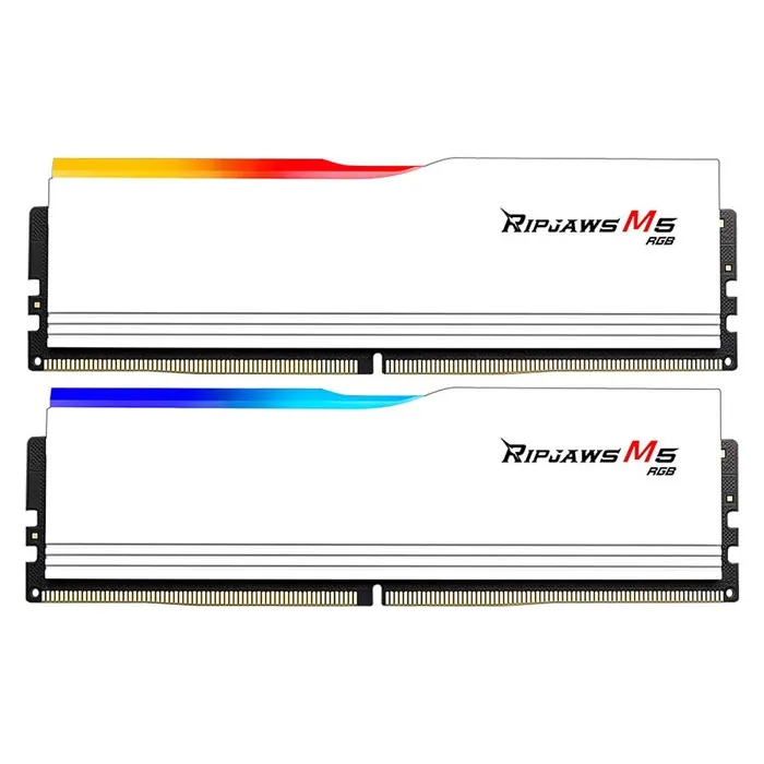 رم کامپیوتر DDR5 دو کاناله 5200 مگاهرتز CL40 جی اسکیل RipJaws M5 RGB White ظرفیت 64 گیگابایت — سفید | عماد رایان رم کامپیوتر DDR5 دو کاناله 5200 مگاهرتز CL40 جی اسکیل RipJaws M5 RGB White ظرفیت 64 گیگابایت — سفید